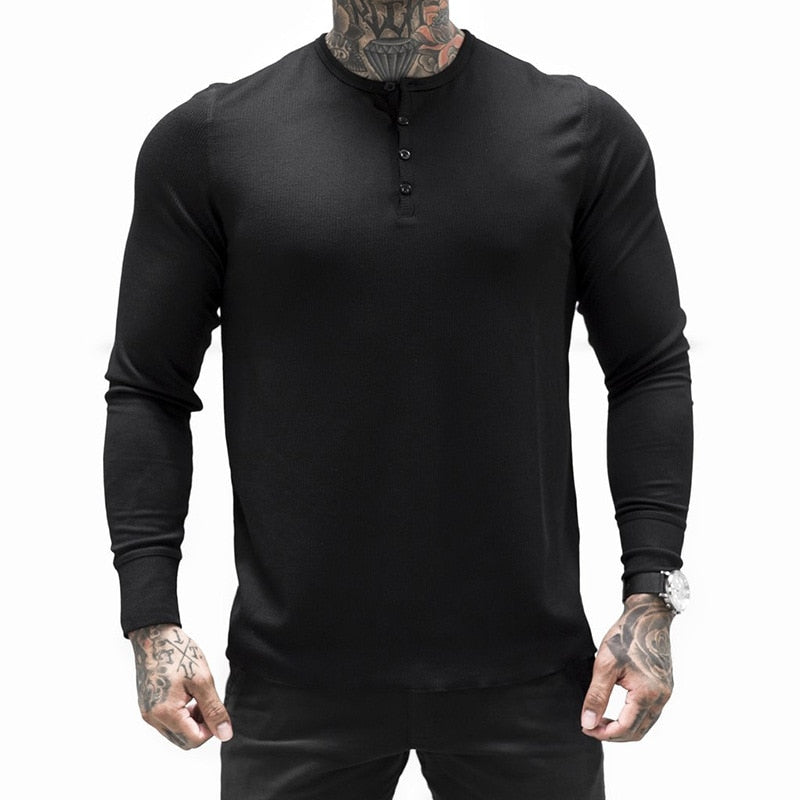 Mens Summer gyms Workout Fitness T-shirt Bodybuilding Slim Shirts printed O-neck Long sleeves cotton Tee Tops clothing - Yallafit