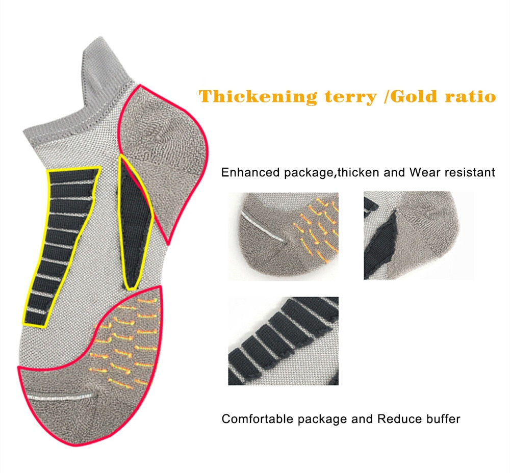 Professional Running Socks Cotton Thick Terry Socks Summer Basketball Tennis Men Sports Socks Shock Absorption Moisture Wicking - Yallafit