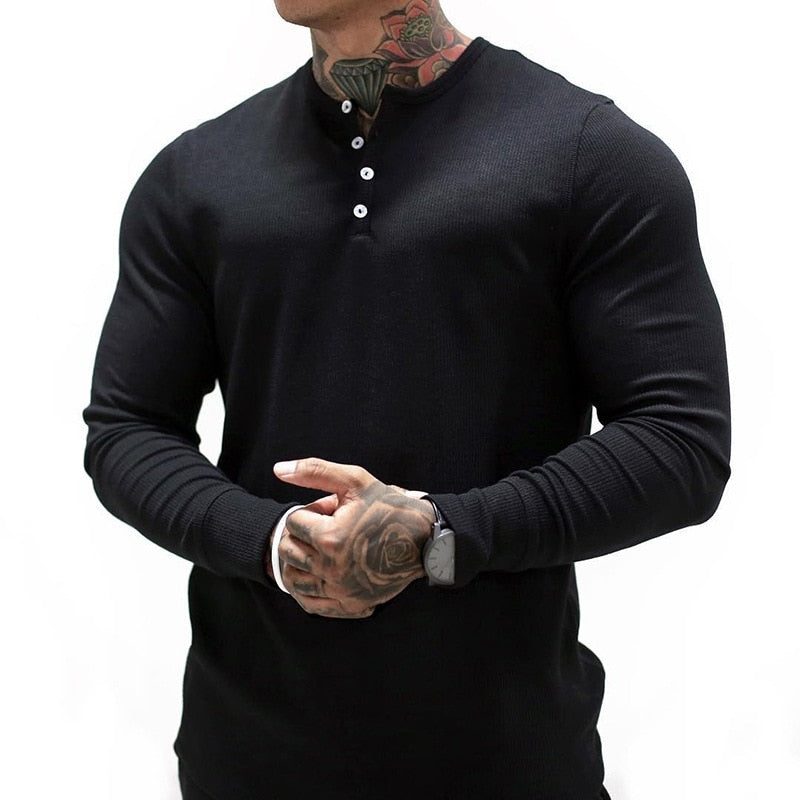 Mens Summer gyms Workout Fitness T-shirt Bodybuilding Slim Shirts printed O-neck Long sleeves cotton Tee Tops clothing - Yallafit