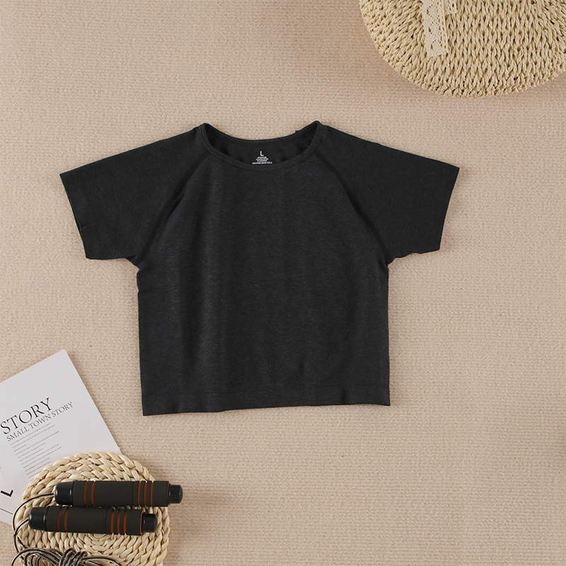 SALSPOR New Sport Crop Top Women Fashion Seamless Yoga Shirts High Elastic Breathable Short Sleeve Female Sportswear - Yallafit