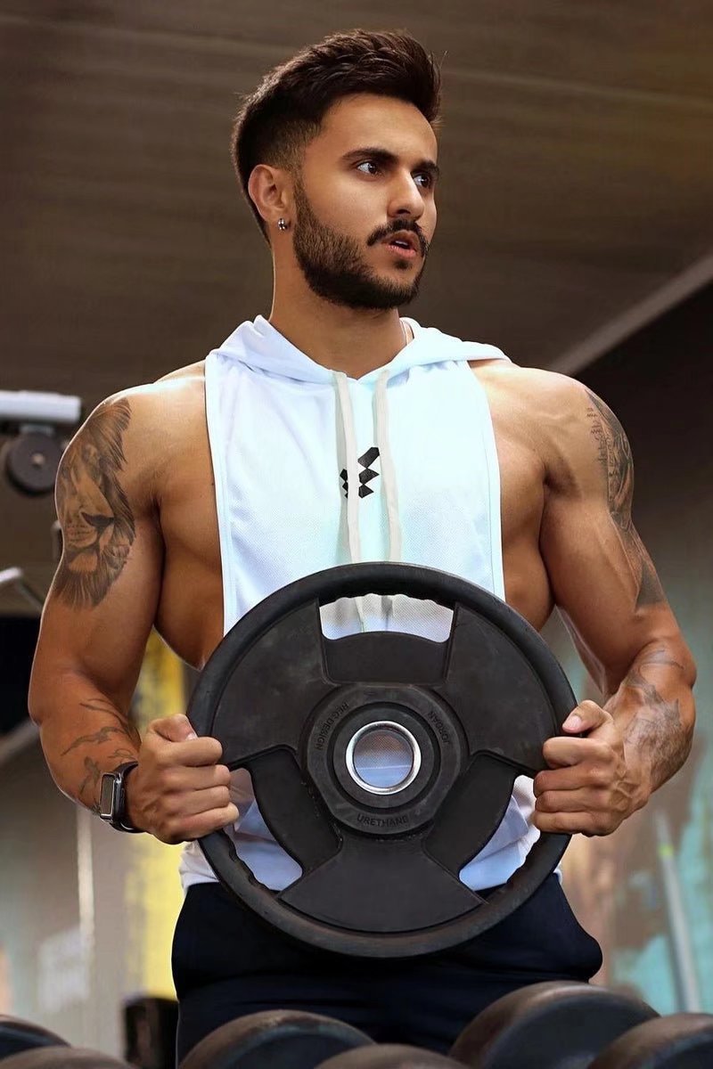 Mens Sleeveless Hooded Tank Tops Gym Hoodie Bodybuilding Workout Stringer Shirt Quick Dry Fitness Man Singlet Summer Casual Vest - Yallafit