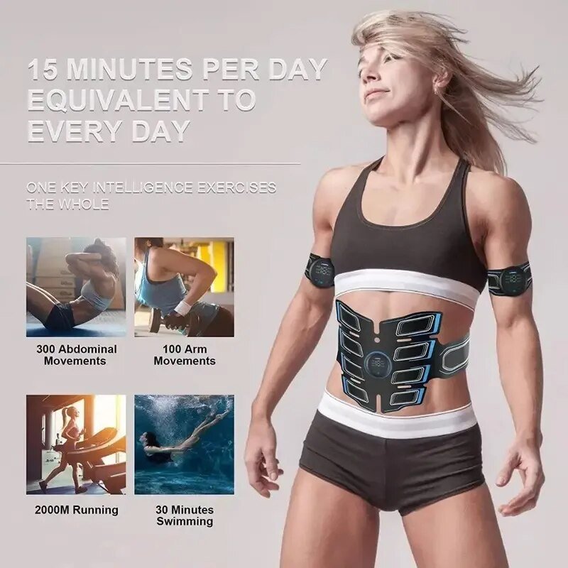 Abdominal Muscle Stimulation Trainer EMS Abdominal Muscle Fitness Intelligent Device Electric Weight Loss Exercise at Home Gym - Yallafit