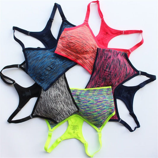 Absorb Sweat Quick Drying Professional Sports Bra Top yoga fitness Vest jogging Wireless Running Underwear for Women no rims - Yallafit