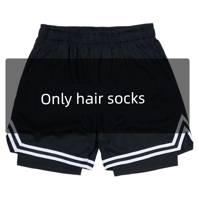 American Style Basketball Shorts Baby Boy and Girl Summer Fake Two-Piece Fashion Tape Training Quick-Drying Sports Pants Breathable Workout Equipment Pants - Yallafit