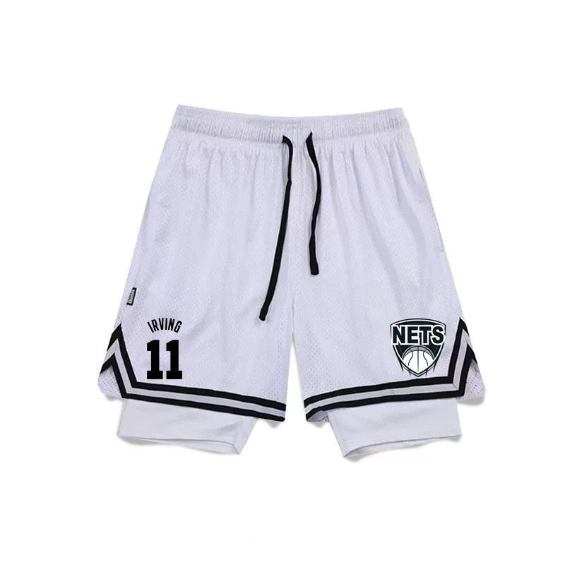 American Style Basketball Shorts Baby Boy and Girl Summer Fake Two-Piece Fashion Tape Training Quick-Drying Sports Pants Breathable Workout Equipment Pants - Yallafit