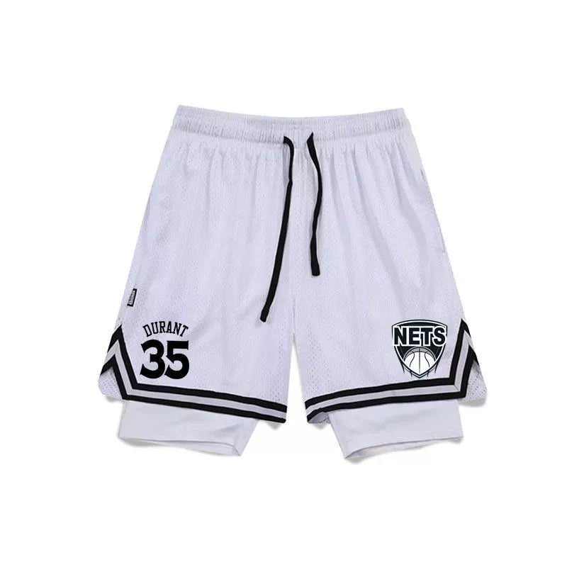 American Style Basketball Shorts Baby Boy and Girl Summer Fake Two-Piece Fashion Tape Training Quick-Drying Sports Pants Breathable Workout Equipment Pants - Yallafit