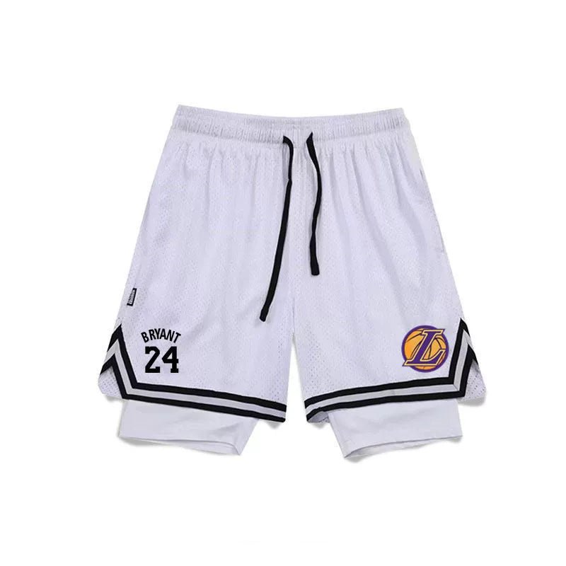American Style Basketball Shorts Baby Boy and Girl Summer Fake Two-Piece Fashion Tape Training Quick-Drying Sports Pants Breathable Workout Equipment Pants - Yallafit