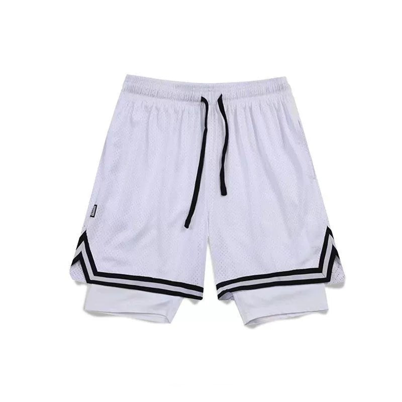 American Style Basketball Shorts Baby Boy and Girl Summer Fake Two-Piece Fashion Tape Training Quick-Drying Sports Pants Breathable Workout Equipment Pants - Yallafit