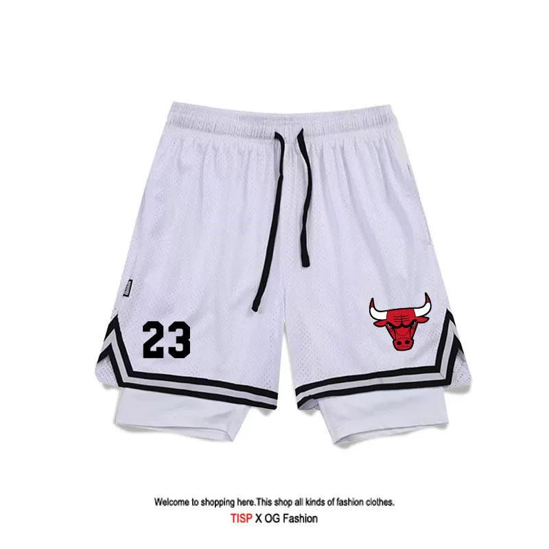 American Style Basketball Shorts Baby Boy and Girl Summer Fake Two-Piece Fashion Tape Training Quick-Drying Sports Pants Breathable Workout Equipment Pants - Yallafit