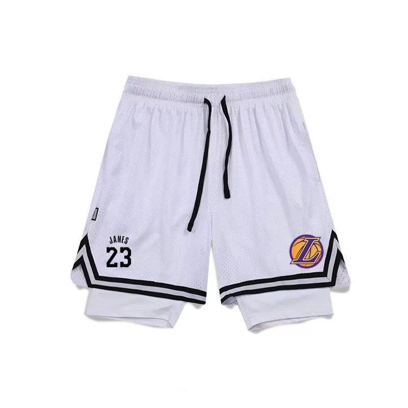 American Style Basketball Shorts Baby Boy and Girl Summer Fake Two-Piece Fashion Tape Training Quick-Drying Sports Pants Breathable Workout Equipment Pants - Yallafit