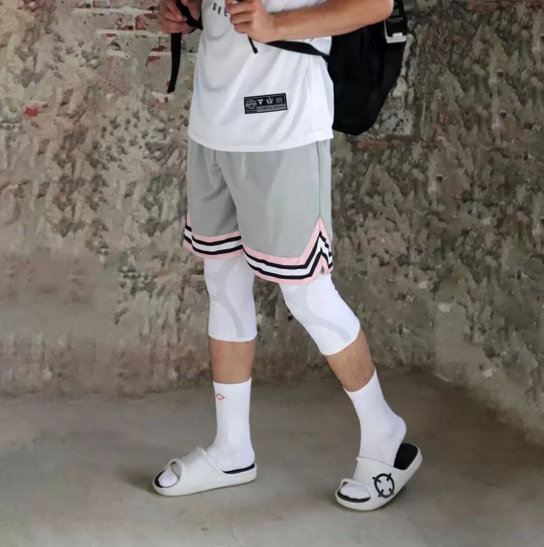 American Style Basketball Shorts Short-Length Pants Accurate Basketball Training Pants Outer Belt below the Knee Men Women Pants of the Same Style - Yallafit