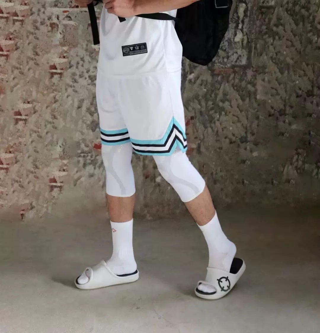 American Style Basketball Shorts Short-Length Pants Accurate Basketball Training Pants Outer Belt below the Knee Men Women Pants of the Same Style - Yallafit