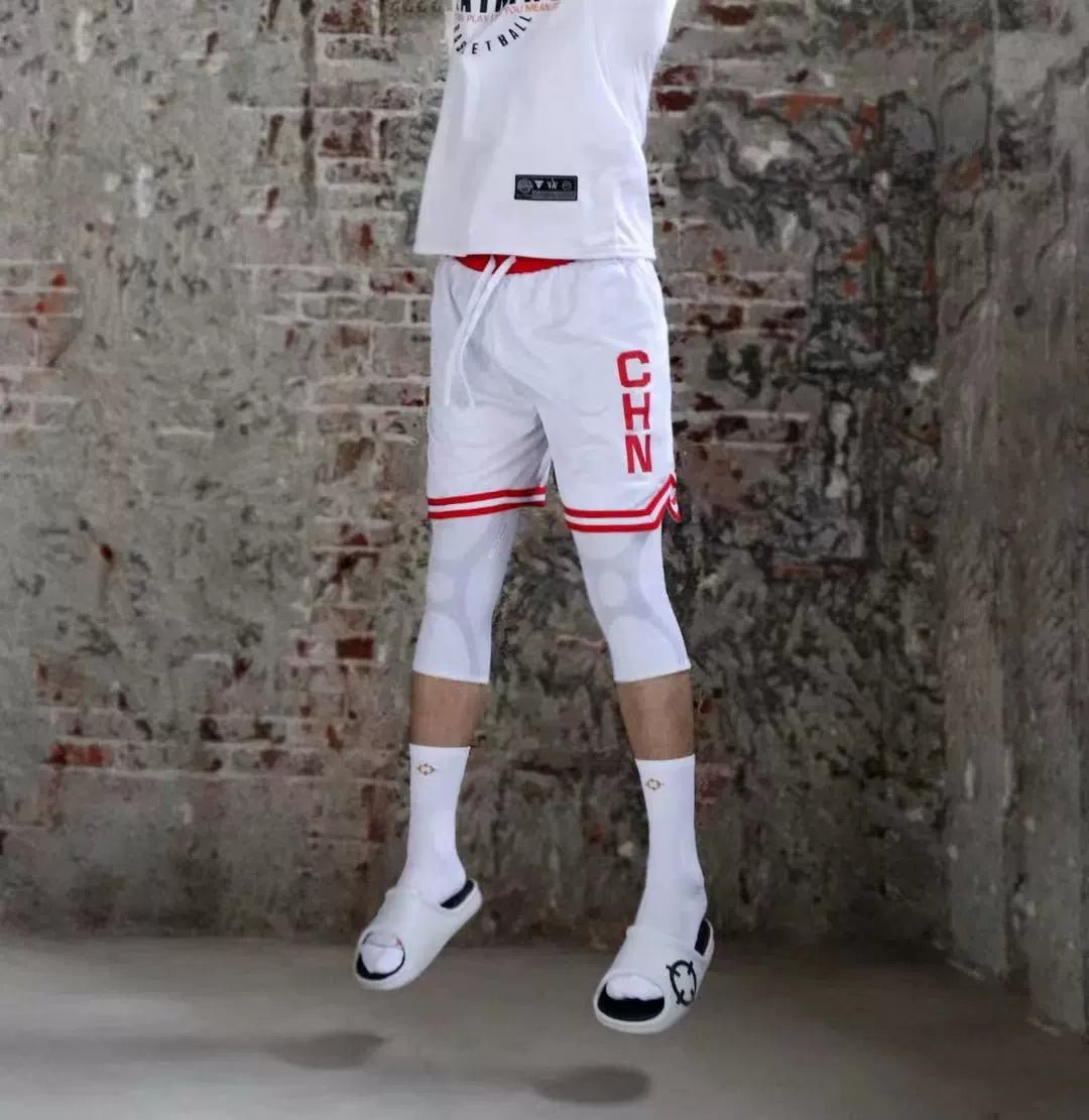 American Style Basketball Shorts Short-Length Pants Accurate Basketball Training Pants Outer Belt below the Knee Men Women Pants of the Same Style - Yallafit