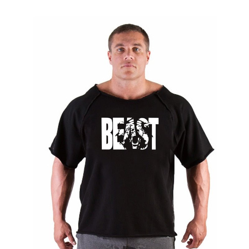 ANIMAL New Men Short Sleeve Cotton t-shirt Summer Casual Fashion Gym Fitness Bodybuilding T shirt Male Loose Tees Tops Clothing - Yallafit