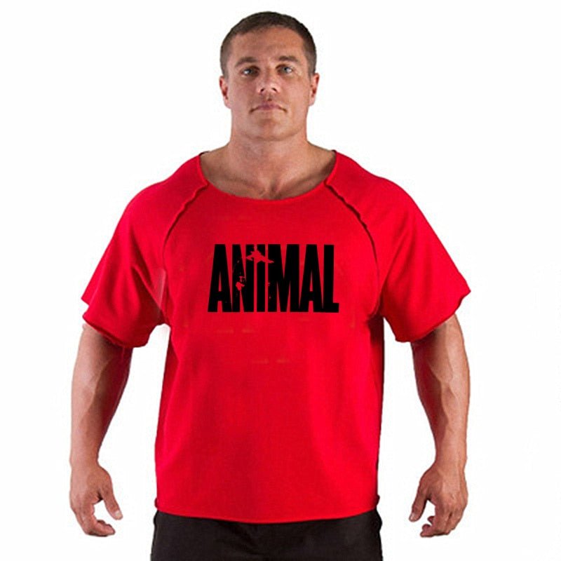 ANIMAL New Men Short Sleeve Cotton t-shirt Summer Casual Fashion Gym Fitness Bodybuilding T shirt Male Loose Tees Tops Clothing - Yallafit