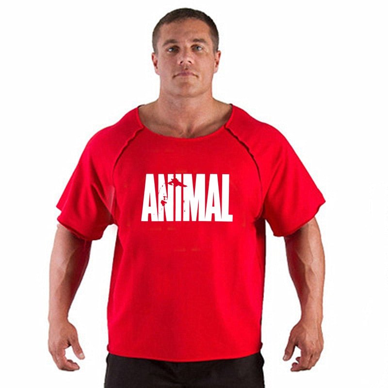 ANIMAL New Men Short Sleeve Cotton t-shirt Summer Casual Fashion Gym Fitness Bodybuilding T shirt Male Loose Tees Tops Clothing - Yallafit