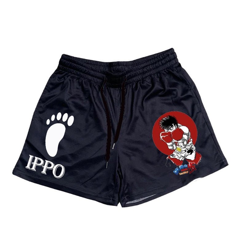 Anime Hajime no Ippo Men's Boxer Shorts Makunouchi Manga Print Gym Shorts Mesh Quick-dry Short Pants Fitness Weatpants Summer - Yallafit