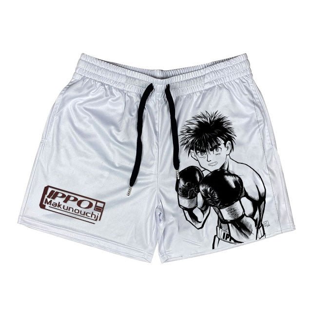 Anime Hajime no Ippo Men's Boxer Shorts Makunouchi Manga Print Gym Shorts Mesh Quick-dry Short Pants Fitness Weatpants Summer - Yallafit
