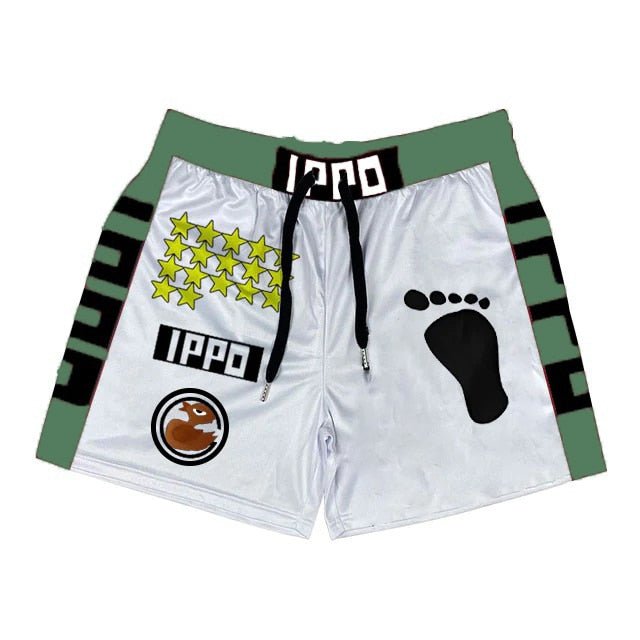Anime Hajime no Ippo Men's Boxer Shorts Makunouchi Manga Print Gym Shorts Mesh Quick-dry Short Pants Fitness Weatpants Summer - Yallafit