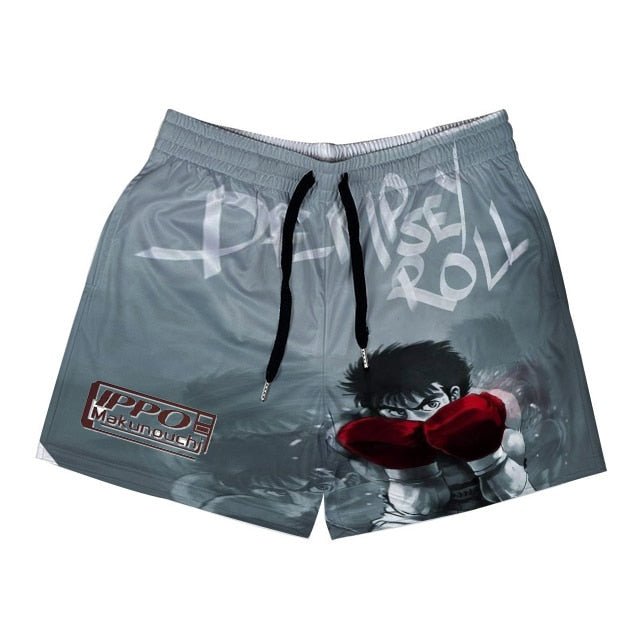 Anime Hajime no Ippo Men's Boxer Shorts Makunouchi Manga Print Gym Shorts Mesh Quick-dry Short Pants Fitness Weatpants Summer - Yallafit
