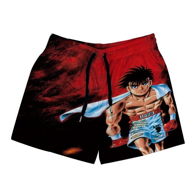 Anime Hajime no Ippo Men's Boxer Shorts Makunouchi Manga Print Gym Shorts Mesh Quick-dry Short Pants Fitness Weatpants Summer - Yallafit