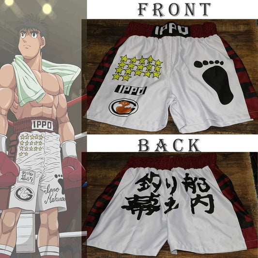 Anime Hajime no Ippo Men's Boxer Shorts Makunouchi Manga Print Gym Shorts Mesh Quick-dry Short Pants Fitness Weatpants Summer - Yallafit