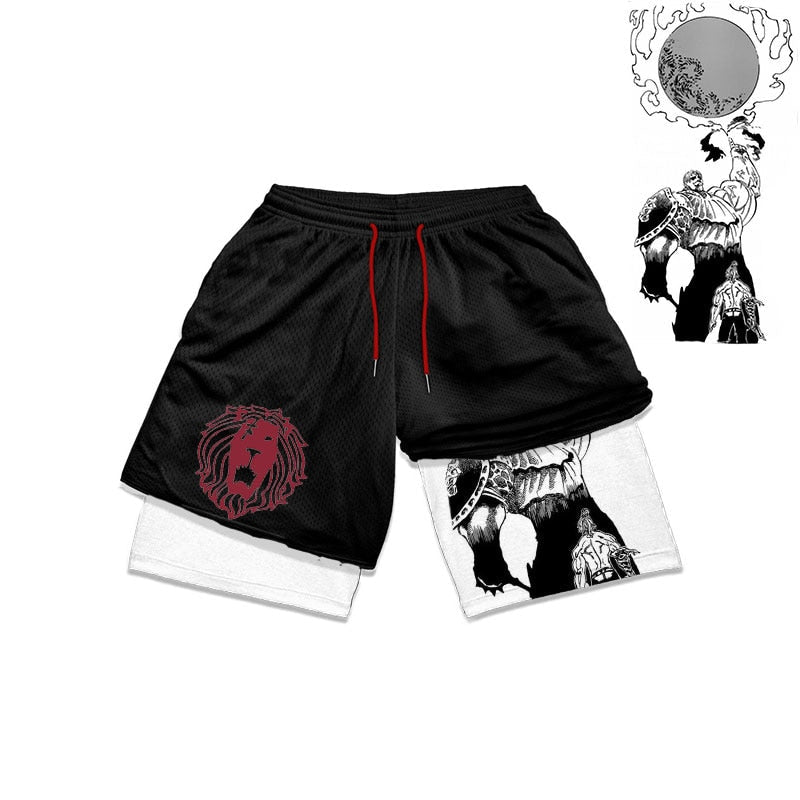Anime The Seven Deadly Sins Gym Shorts Men 2 In 1 Quick Dry Running Short Pants Summer Workout Jogging Performance Sports Shorts - Yallafit