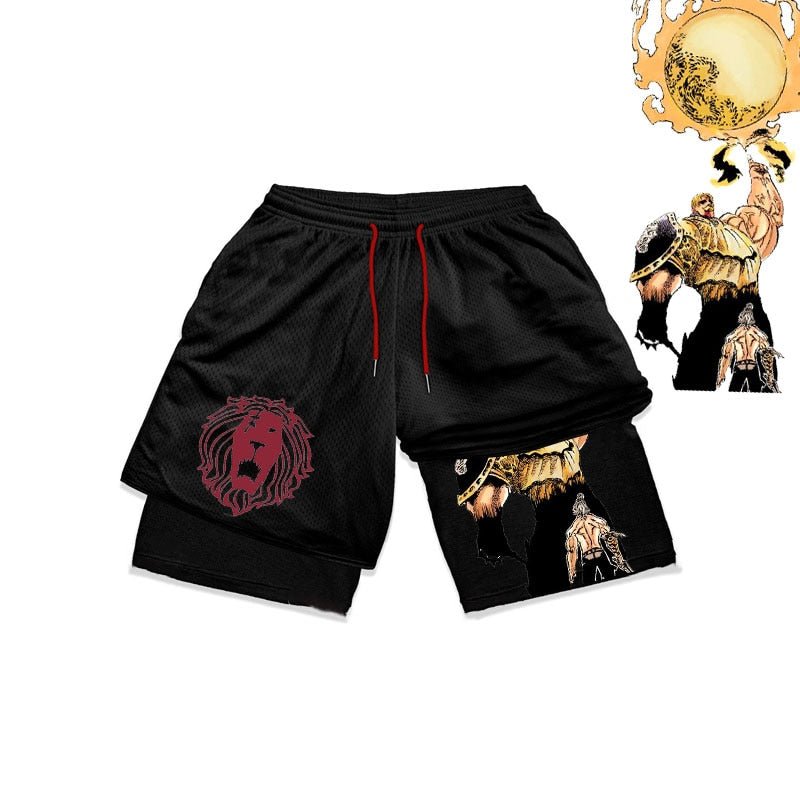 Anime The Seven Deadly Sins Gym Shorts Men 2 In 1 Quick Dry Running Short Pants Summer Workout Jogging Performance Sports Shorts - Yallafit