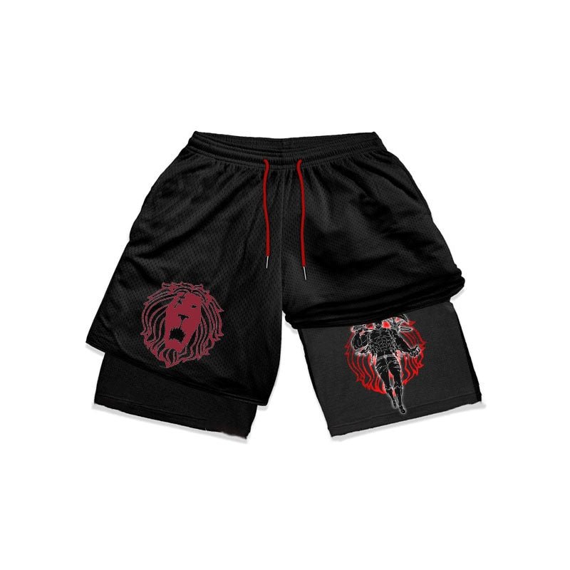 Anime The Seven Deadly Sins Gym Shorts Men 2 In 1 Quick Dry Running Short Pants Summer Workout Jogging Performance Sports Shorts - Yallafit