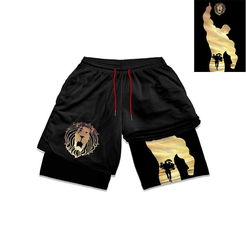 Anime The Seven Deadly Sins Gym Shorts Men 2 In 1 Quick Dry Running Short Pants Summer Workout Jogging Performance Sports Shorts - Yallafit