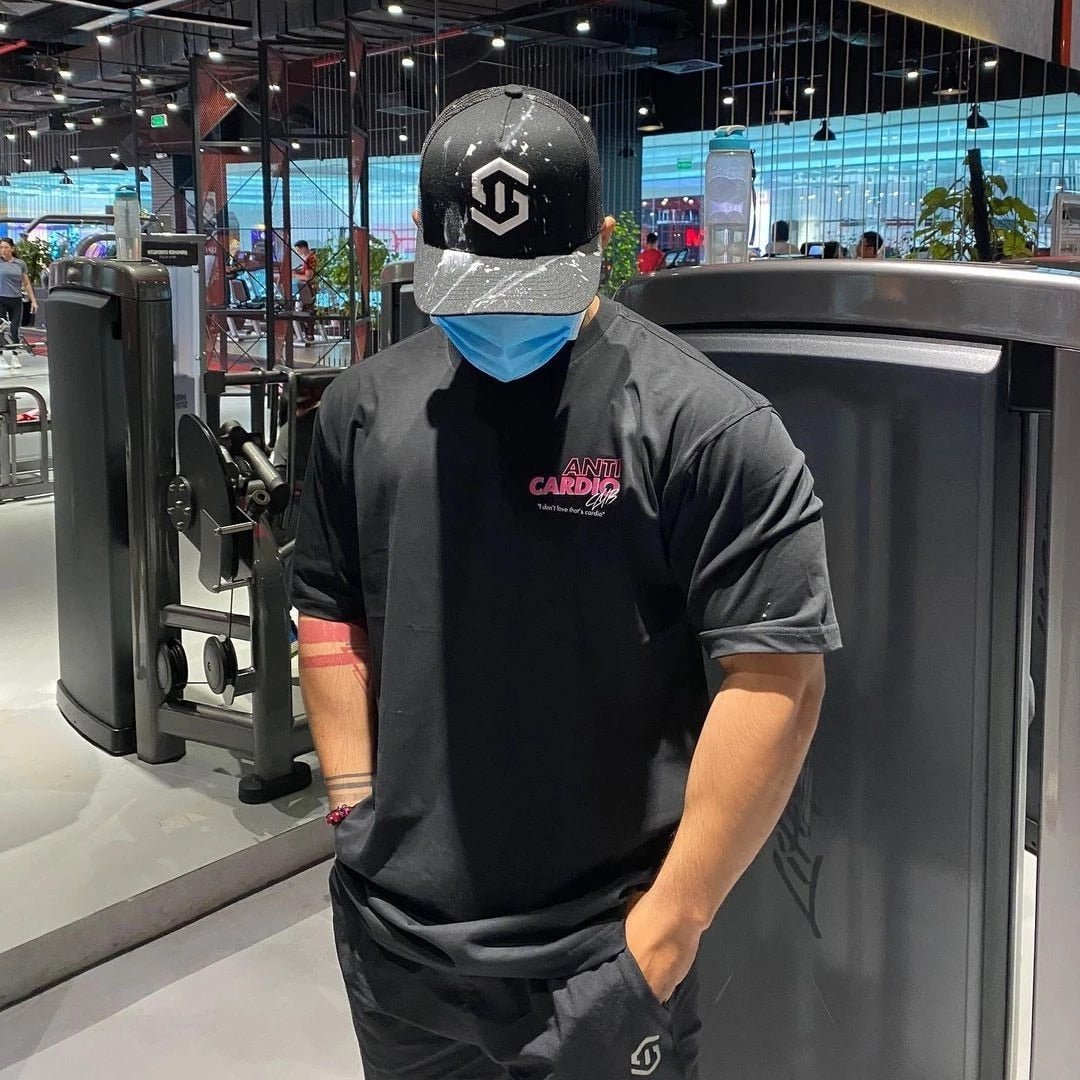 ANTI CARDIO Casual Oversized short sleeves cotton t shirt Gym Fitness Male Training Workout Cotton Tees Top New Fashion Clothes - Yallafit