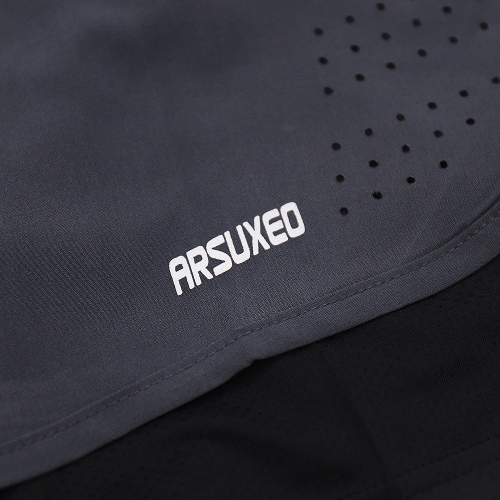 ARSUXEO Men's Running Shorts 2 in 1 Quick Dry Sport Shorts Athletic Training Fitness Short Pants Gym Shorts Workout Clothes B179 - Yallafit
