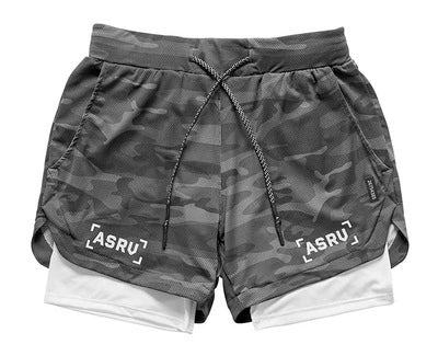 ASRV Lining Fake Two-Piece Fitness Double Layer Men Training Pant - Yallafit