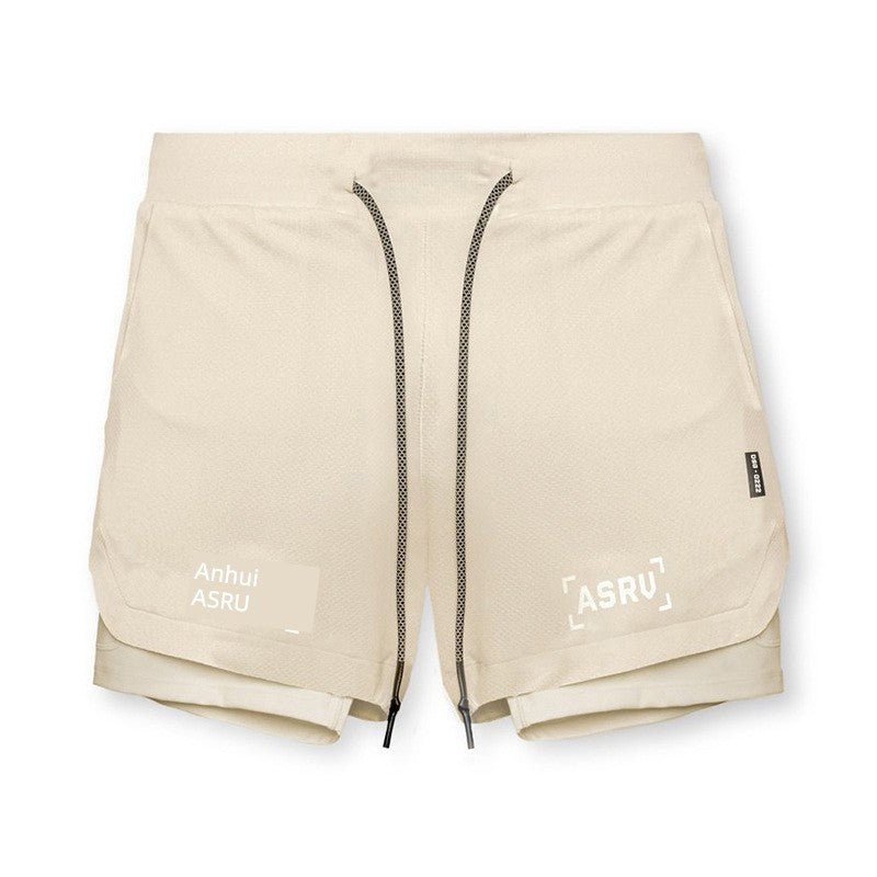 ASRV Lining Fake Two-Piece Fitness Double Layer Men Training Pant - Yallafit