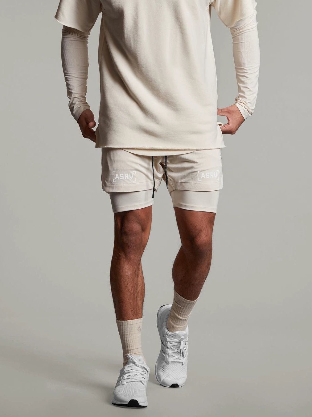 ASRV Lining Fake Two-Piece Fitness Double Layer Men Training Pant - Yallafit