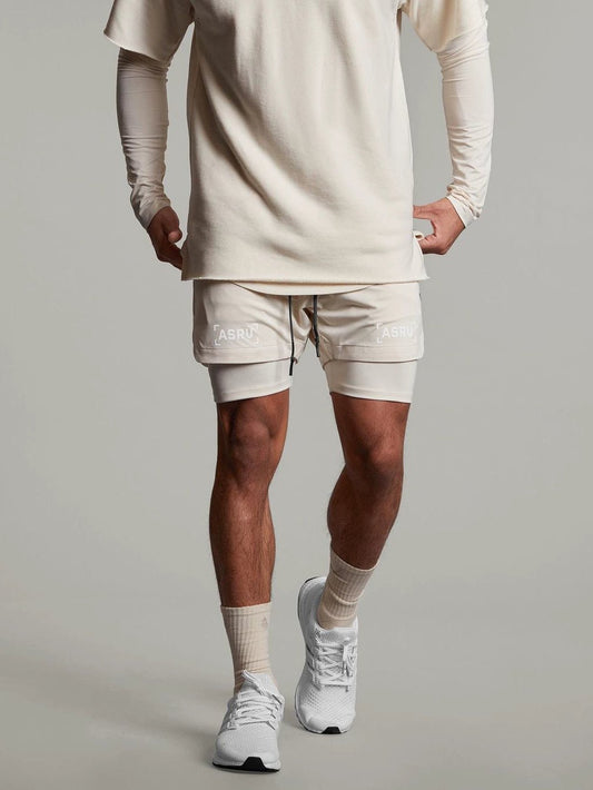 ASRV Lining Fake Two-Piece Fitness Double Layer Men Training Pant - Yallafit