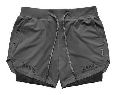 ASRV Lining Fake Two-Piece Fitness Double Layer Men Training Pant - Yallafit