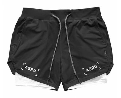 ASRV Lining Fake Two-Piece Fitness Double Layer Men Training Pant - Yallafit