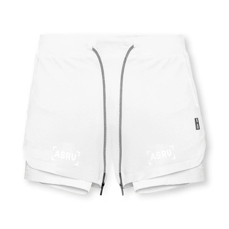 ASRV Lining Fake Two-Piece Fitness Double Layer Men Training Pant - Yallafit