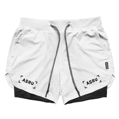 ASRV Lining Fake Two-Piece Fitness Double Layer Men Training Pant - Yallafit