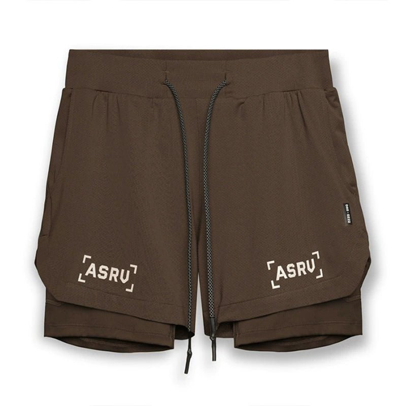 ASRV Lining Fake Two-Piece Fitness Double Layer Men Training Pant - Yallafit