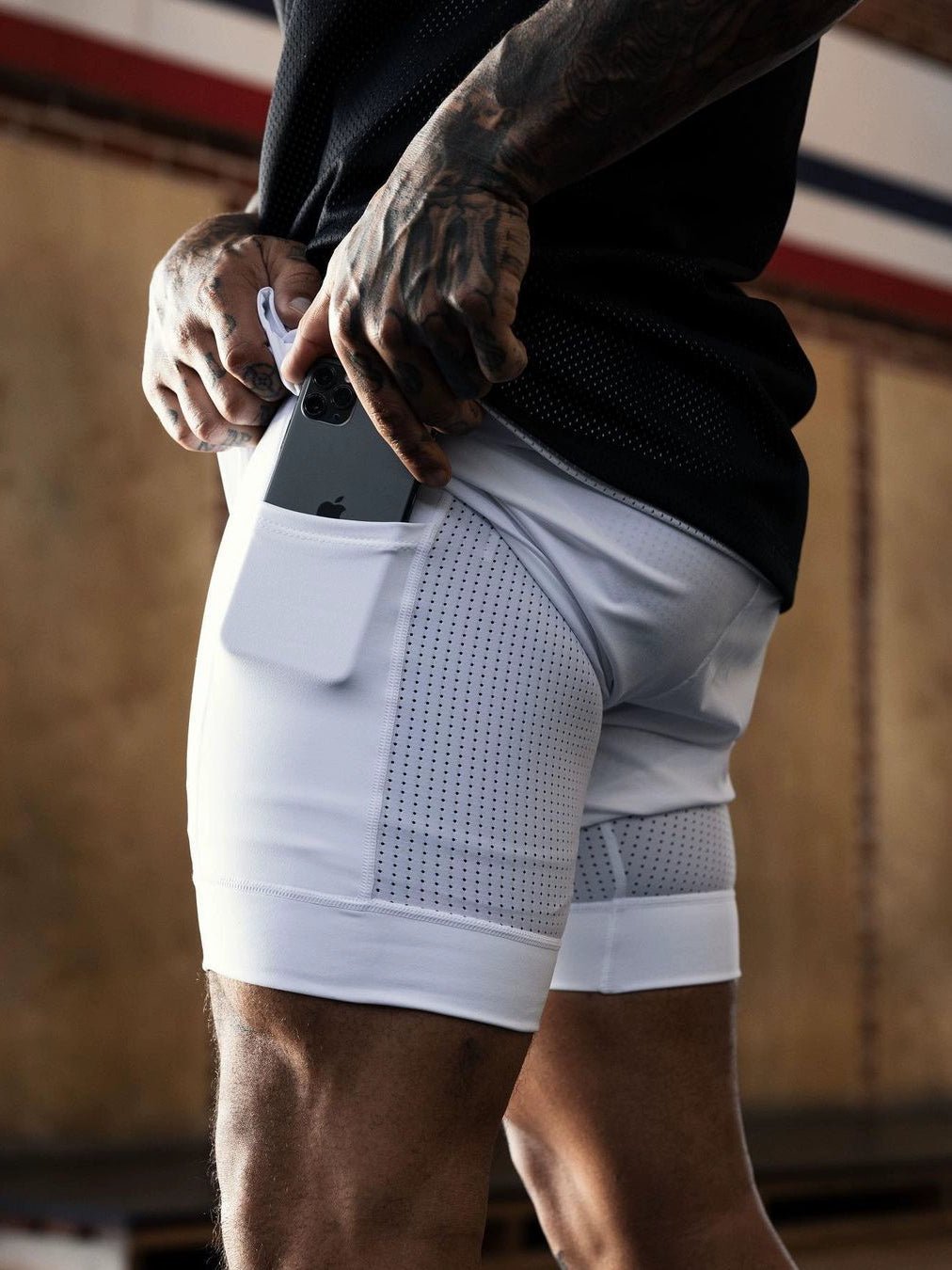 ASRV Lining Men's Breathable below the Knee Fitness Basketball Shorts - Yallafit