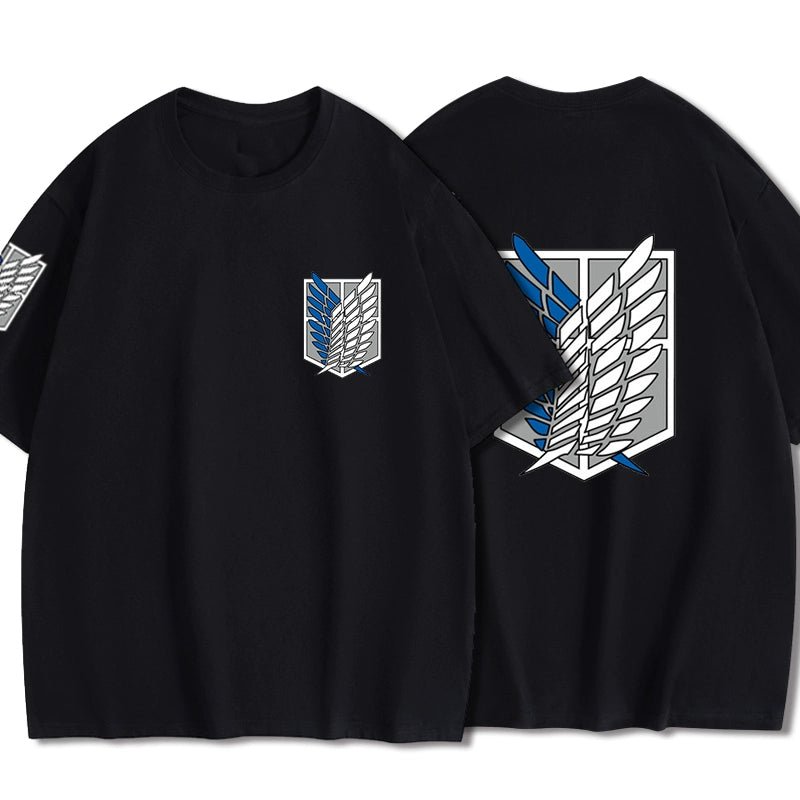 Attack on Titan Clothes Wings of Freedom T-shirt Two-Dimensional Anime Peripheral Japanese Style Cotton Short-Sleeved Baby Boy and Girl Summer - Yallafit