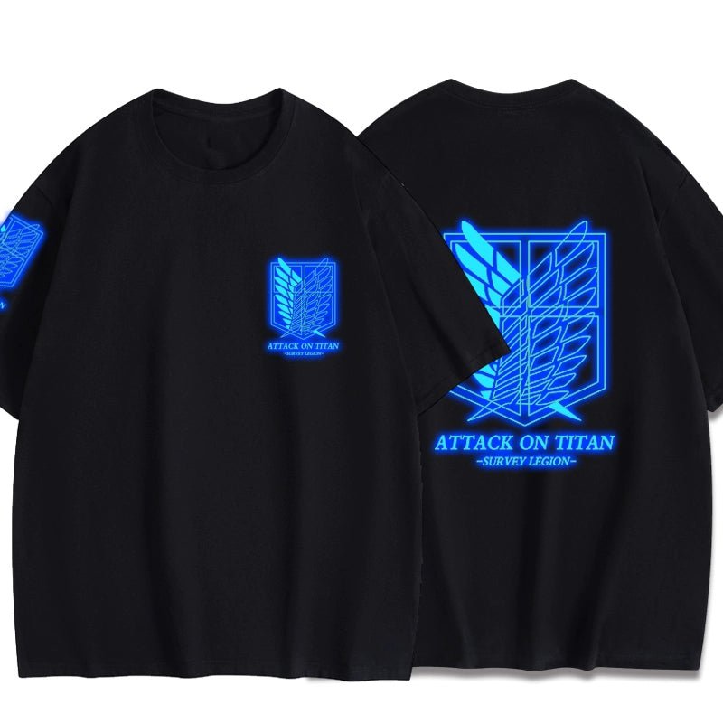 Attack on Titan Clothes Wings of Freedom T-shirt Two-Dimensional Anime Peripheral Japanese Style Cotton Short-Sleeved Baby Boy and Girl Summer - Yallafit