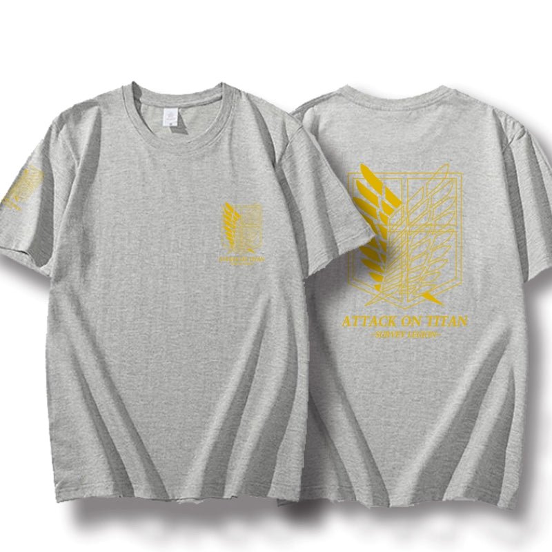 Attack on Titan Clothes Wings of Freedom T-shirt Two-Dimensional Anime Peripheral Japanese Style Cotton Short-Sleeved Baby Boy and Girl Summer - Yallafit