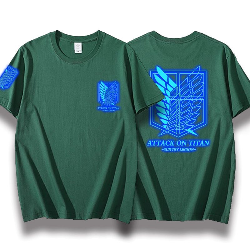 Attack on Titan Clothes Wings of Freedom T-shirt Two-Dimensional Anime Peripheral Japanese Style Cotton Short-Sleeved Baby Boy and Girl Summer - Yallafit