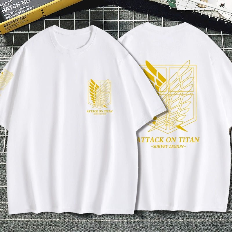 Attack on Titan Clothes Wings of Freedom T-shirt Two-Dimensional Anime Peripheral Japanese Style Cotton Short-Sleeved Baby Boy and Girl Summer - Yallafit
