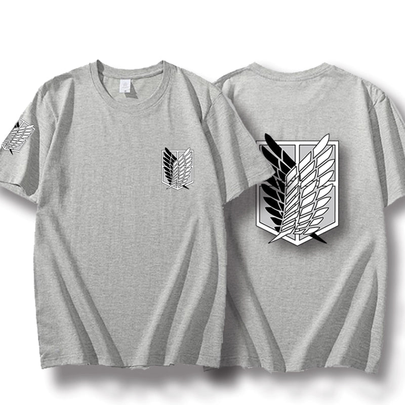 Attack on Titan Clothes Wings of Freedom T-shirt Two-Dimensional Anime Peripheral Japanese Style Cotton Short-Sleeved Baby Boy and Girl Summer - Yallafit