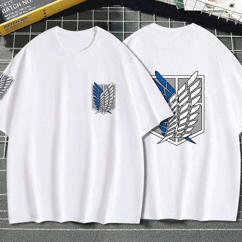 Attack on Titan Clothes Wings of Freedom T-shirt Two-Dimensional Anime Peripheral Japanese Style Cotton Short-Sleeved Baby Boy and Girl Summer - Yallafit