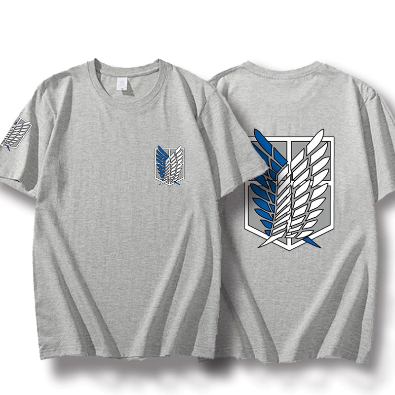 Attack on Titan Clothes Wings of Freedom T-shirt Two-Dimensional Anime Peripheral Japanese Style Cotton Short-Sleeved Baby Boy and Girl Summer - Yallafit